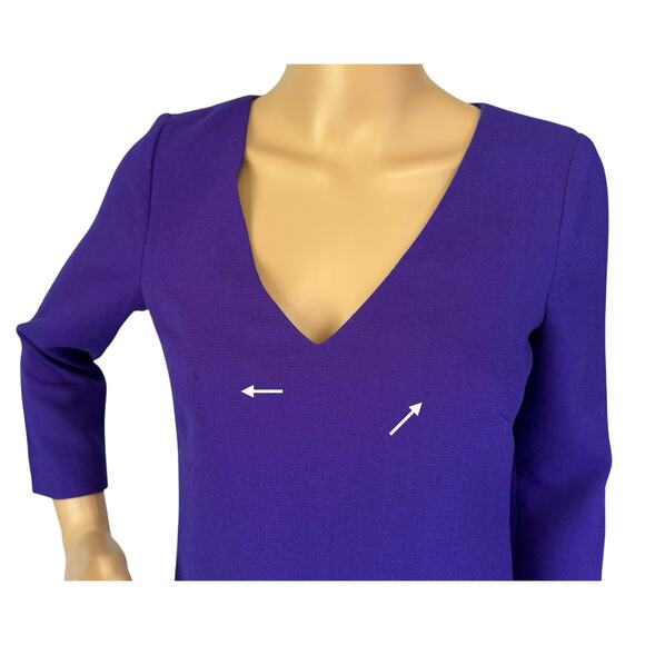 2/$30 J. Crew Pure Wool Crepe V-Neck Dress Purple Fresh Violet 97450 Size 00 - Picture 10 of 13